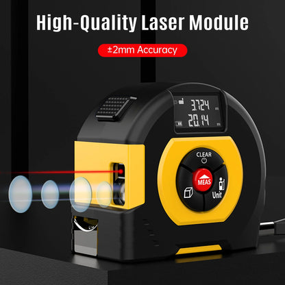Laser Tape Measure 196Ft Laser Measurement & 5 Meter Manual Measuring Digital Tape Measure Support to Area Volume Ft/in/M