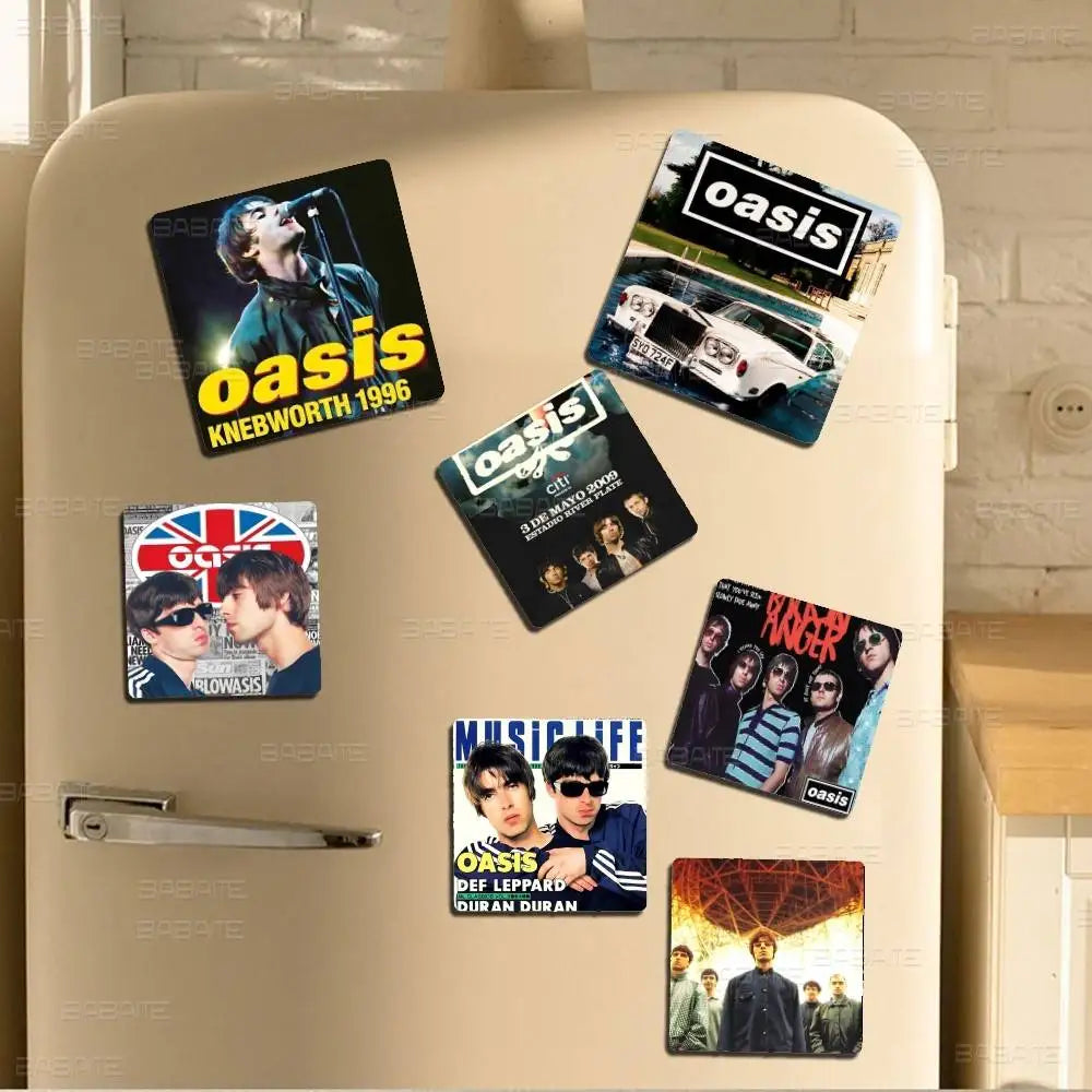 Rock O-Oasis Band  Fridge Magnet Photo Personalized For Office Family Kitchen Refrigerator Friends Gift Holiday Decor