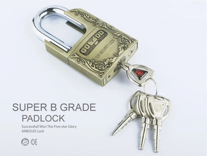 Strong Padlock with Key Outdoor Door Locks Classical Solid Dormitory Lock Anti-theft Warehouse Barn Big Cabinet Rustproof Locks