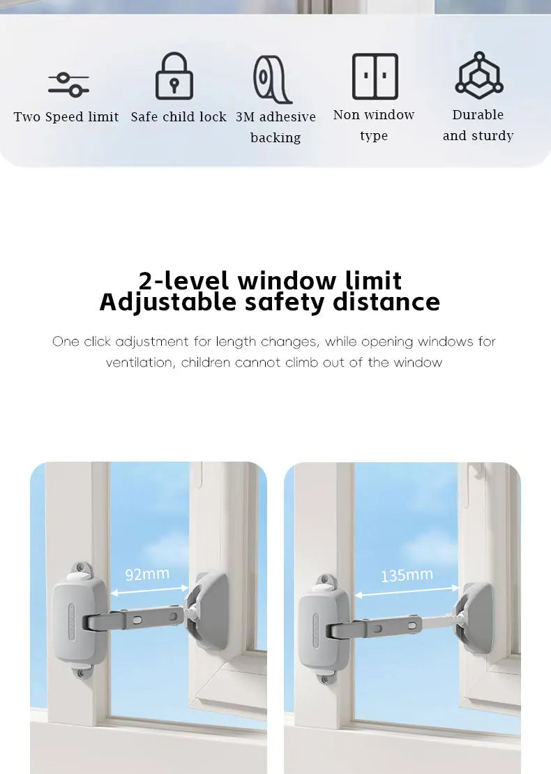 AIBEDILA Window safety door lock buckle childen protection high-rise anti fall windproof fixed limiter for window opening