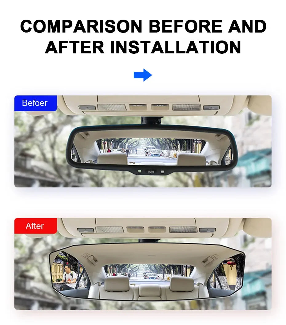 Universal Wide Angle Convex Rearview HD Mirror Center Rear View Baby Child Seat Watch Sun Visor Interior Monitor Auto Accessory