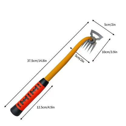 2 in 1 Garden Weeder Rake 4/5/6/11Teeth Agricultural Rake Crescent Shaped Hoe Loosening Soil Digging Agricultural Tool