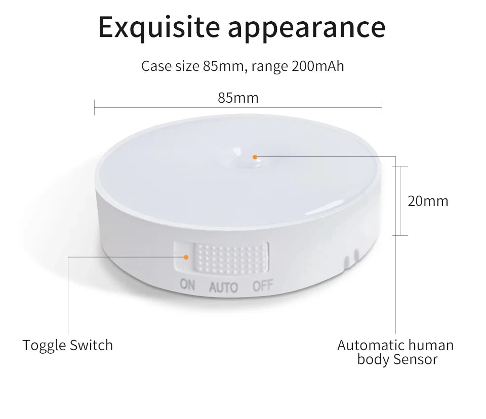 Smart Motion Sensor Light Usb Rechargeable Cabinet Lights Warm Light White Light For Kitchen Stairs Hallway Closet Bedroom Lamp