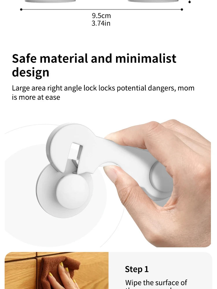 10PCS Baby Safety Locks Cabinet Locks Room Locks Drawer Locks Anti-Pinch Folio Locks Safety Protection Products