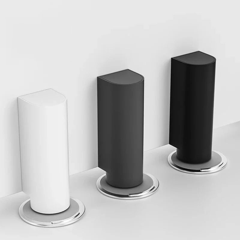 Stainless steel magnetic door stopper, gray black nail free door base, door hardware Door close prevention Door stop door closer