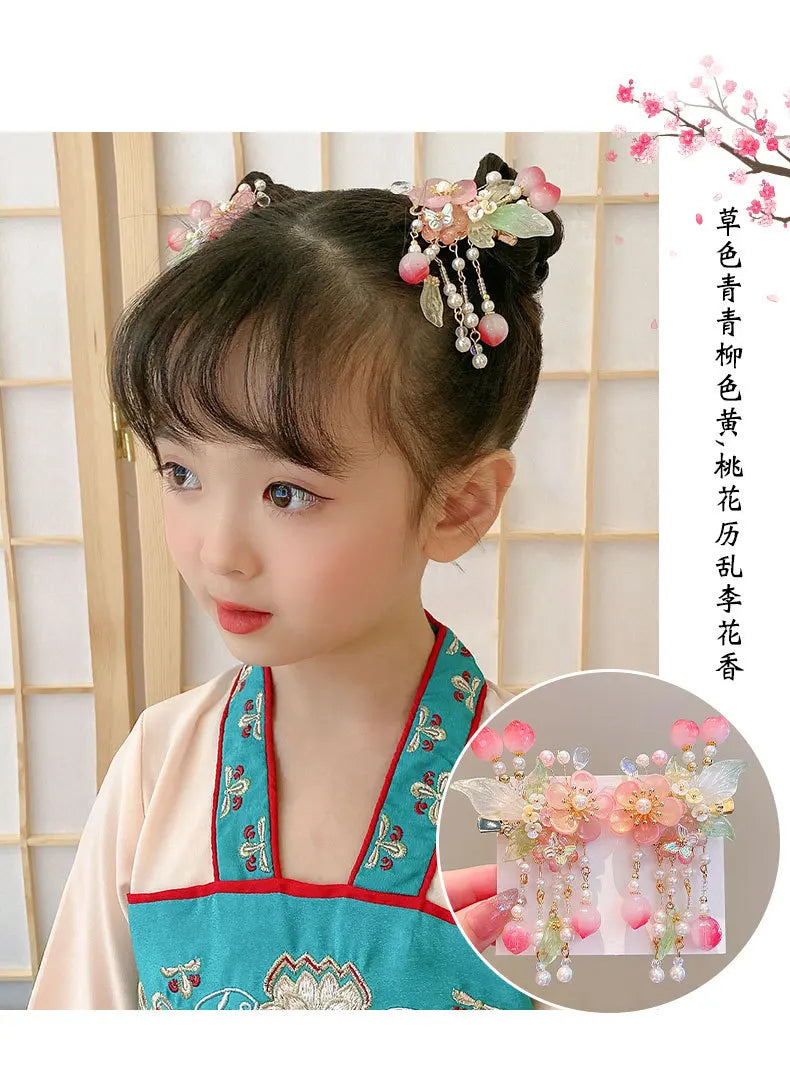 Children's Accessories Hanfu Headwear Chinese Style Hair Accessories Girls' Hair Clips Accessories Pair Clips