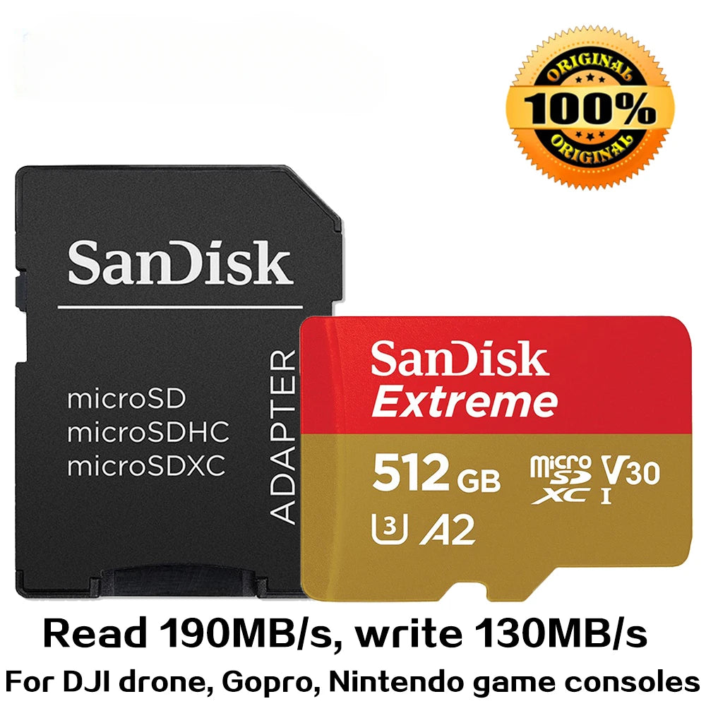 micro SD Memory In Card 4K Stick Reader In Memory A1 32 GB A2 128GB 256GB 512 GB 1TB Extreme Pro Micro 64 GB Class 10 U 3 Card