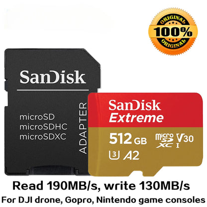 micro SD Memory In Card 4K Stick Reader In Memory A1 32 GB A2 128GB 256GB 512 GB 1TB Extreme Pro Micro 64 GB Class 10 U 3 Card