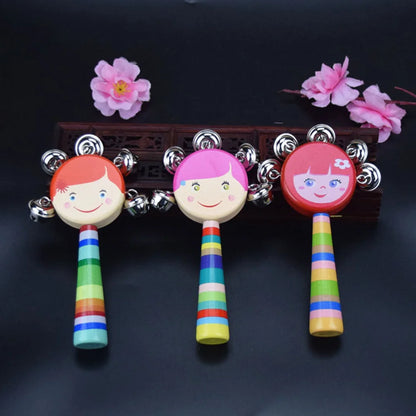 Hand Toys for Babies Infant Children's Bell Bamboo Wooden Bells Kids