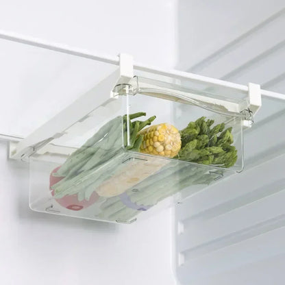 NEW Refrigerator Drawer Plastic Clear Fridge Organizer Slide Under Shelf Drawer Box Rack Holder Kitchen Fruit Food Storage Box