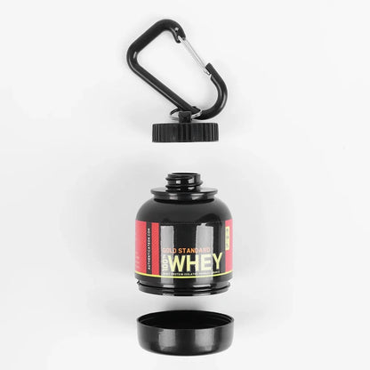 Mini Portable Protein Powder Bottles with Keychain Health Funnel Medicine Bottle Small Water Cup Outdoor Sport Storage
