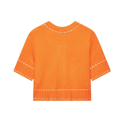 Elegant Unique Button Women's Cardigan Casual O-neck Knitted Single Breasted Sleeveless Blouse Female Summer Lady Office Wears