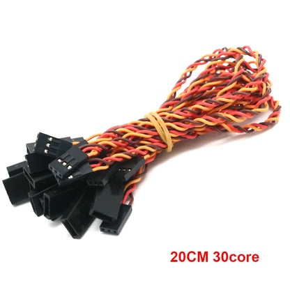 10pcs 10 / 15 / 30 / 50 / 100cm Servo Extension Cable 30 / 60 core For Futaba JR Anti-interference Servo For RC Helicopter Part/