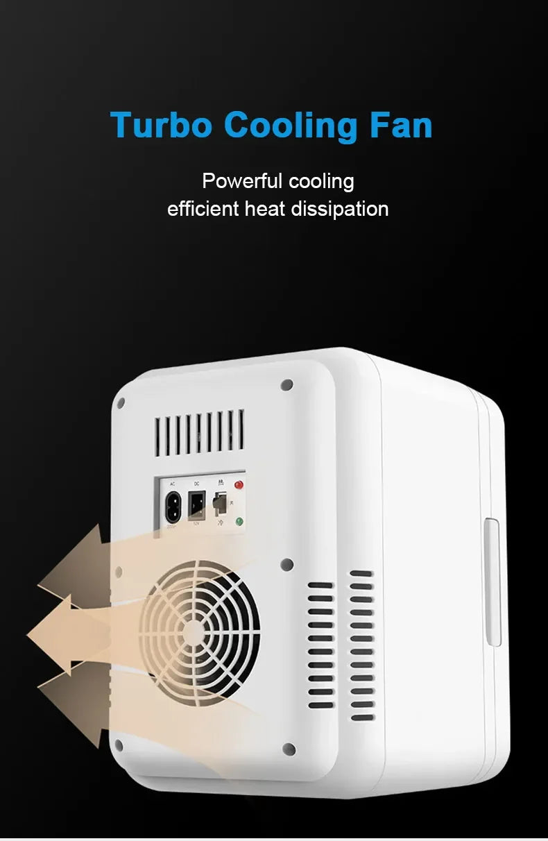 6L Mini Car Refrigerator 12V DC 220V AC Electric Portable Beauty Cooler Warmer Car Mini Fridge Ice Box for Home Camping Travel