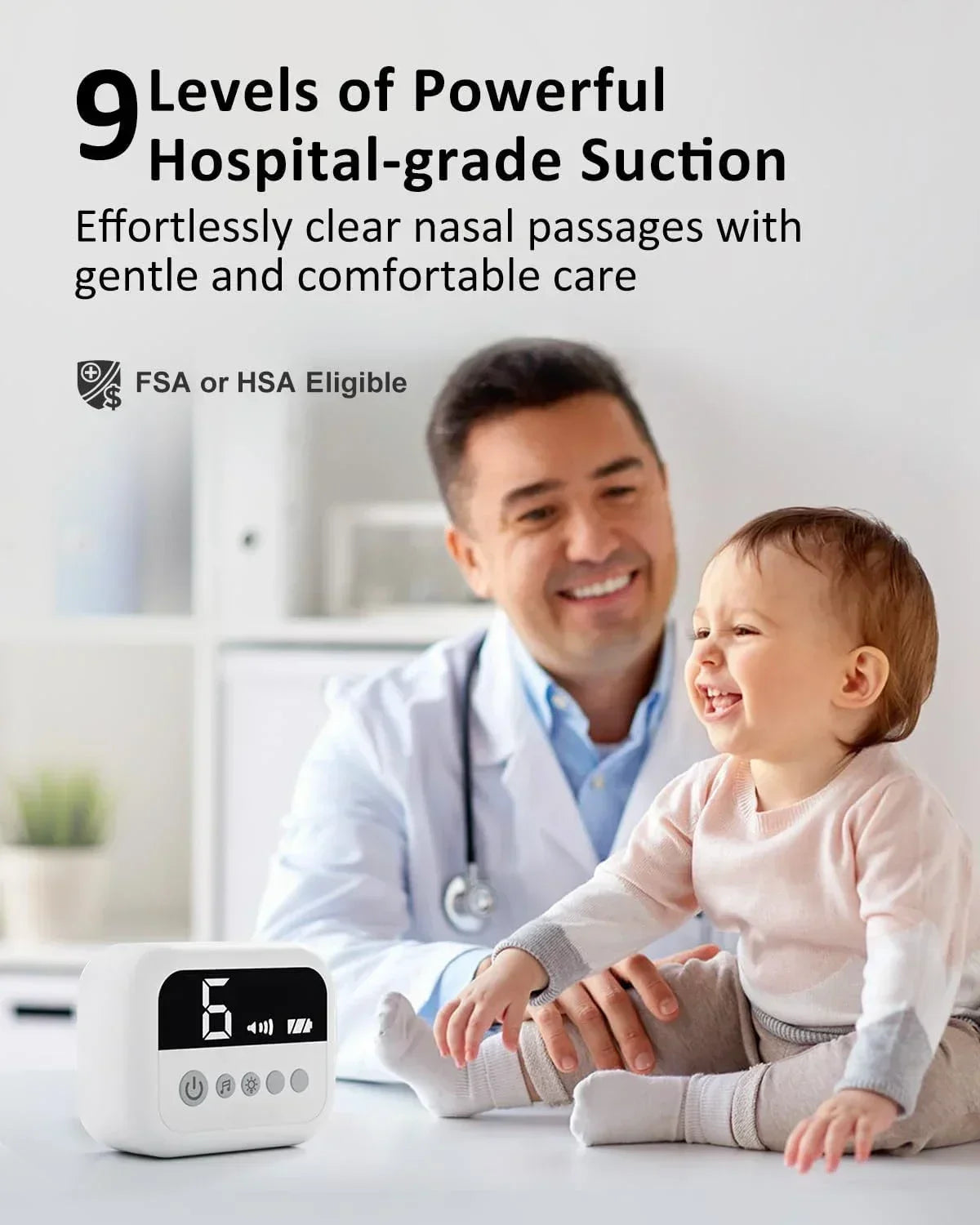 Baby Nasal Aspirator Electric Nose Cleaner with Built-In Music & Night Light Rechargeable Nose Booger Sucker for Infants Babies