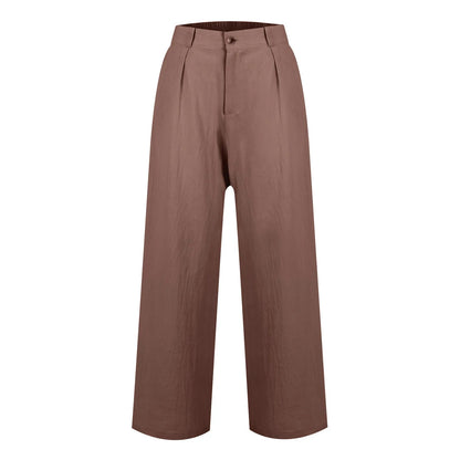 Womens Casual Wide Leg Pants High Waisted Button Down Straight Long Trousers Palazzo Pants Elegant Woman Flared Pants Youthful