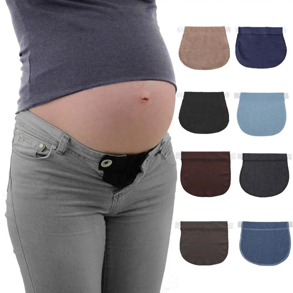 Maternity Pregnancy Waistband Belt Adjustable Elastic Pants Lengthening Extended Button for Maternity Accessories