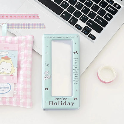 Kawaii Slim Cards Photocard Album 4grid Cards Collect Book Decoration Stickers Storage Stationary