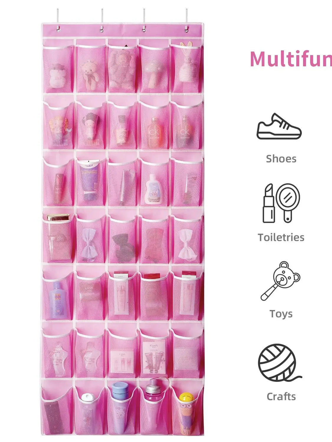 35 Pocket Wall-mounted Sundries Shoe Organiser Closet Storage Shoe Rack Mesh Pocket Clear Hanging Over The Door Shoe Organizers