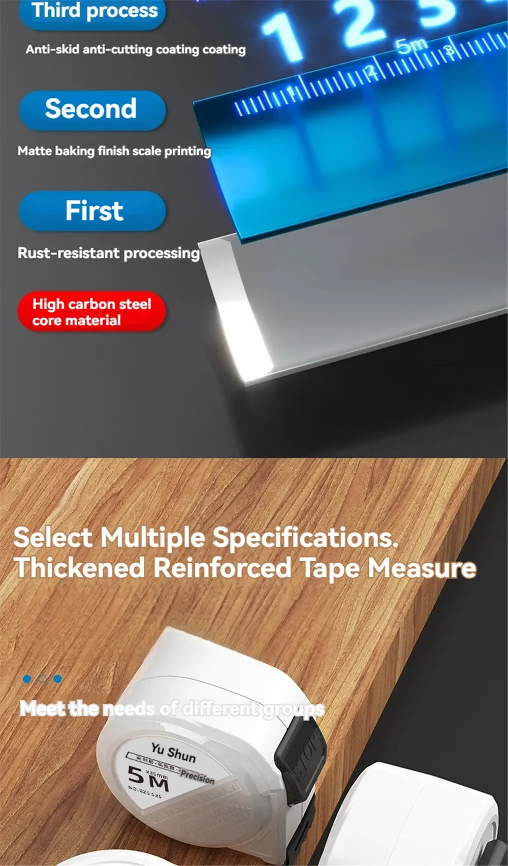 Automatic Locking Anti-cut Hand Blue Laser Digital Tape Measure Measuring Tape Retractable for Electrician Man Gift