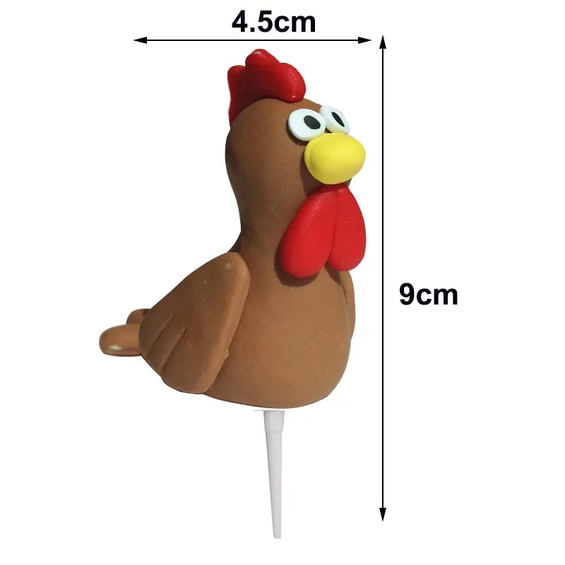 Happy Farm Cake Decoration Farm Critters Cake Topper Horse Chickens Piglet Farm Cabins Boy Girl One Birthday Cake Decorations