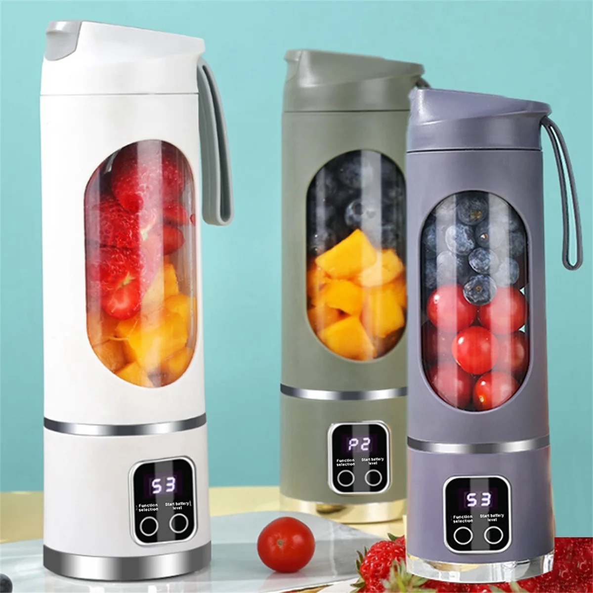 A01V-USB Rechargeable Portable Blender 8 Blade Mini Ice Crusher With Digital Display 3 Modes Portable Blender  A