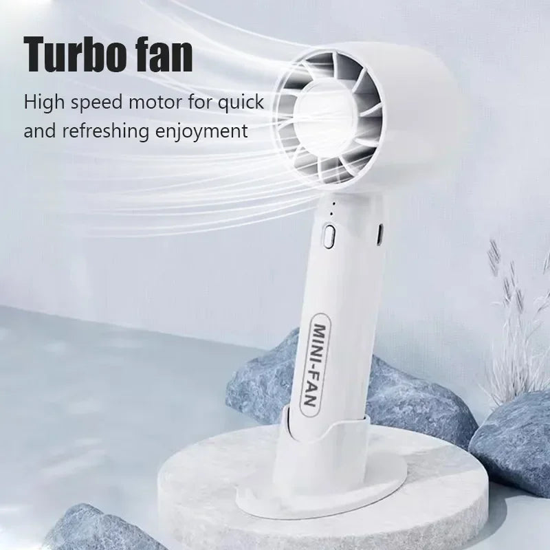 Portable Handheld Fan - 3-Speed Mini Turbo Fan, Folding & Lightweight for Students, Travelers & Office/Outdoor Cooling