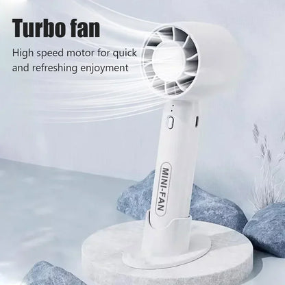 Portable Handheld Fan - 3-Speed Mini Turbo Fan, Folding & Lightweight for Students, Travelers & Office/Outdoor Cooling