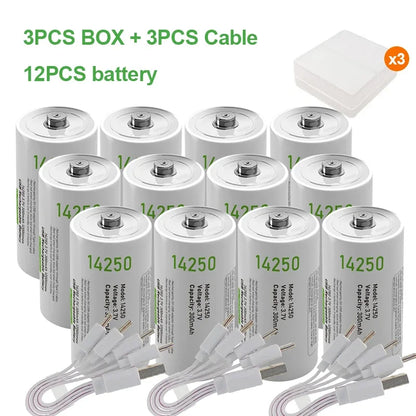 14250 3.7V 300mAh Rechargeable Lithium Battery For Probes, Thermometers, Sights, Thermostats, Monitoring systems,Alarms,1/2AA