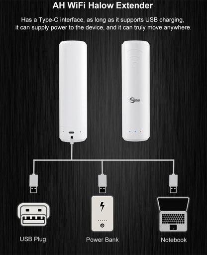 WiFi Halow Extender Amplifier 800M Long Distance High Performance Stable Suit for Home Office Outdoor Farm Portable