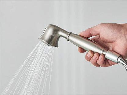 Brushed Nickle Hand Held Shower Head Handshower Head 100% Copper Head Faucet Accessory Single Function Shower Head Shower Hose