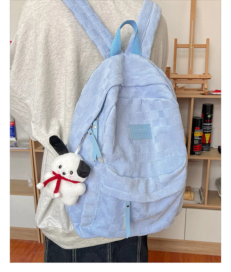 Gift pendant schoolbag, female high school student schoolbag, backpack, college student large-capacity and versatile backpack