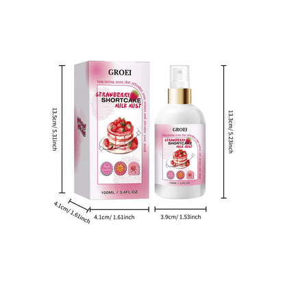 100ml Body Spray Strawberry Shortcake Milk Mist Long Moisturizing Brightening Soothing Body Increase Elasticity Firming Sprsy