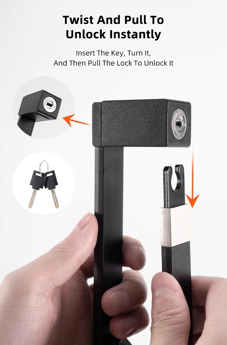 ROCKBROS Bike Lock Electric Bicycle Motorcycle MTB Road Bike Portable Anti-Theft Folding Password Lock Cycling Accessories