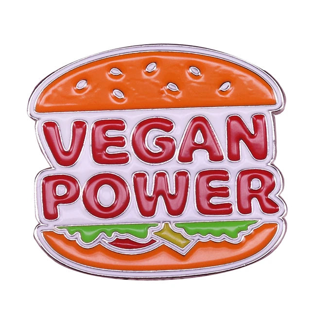 Vegan Interesting vegetarianism Enamel Pins Vegan off the meat Metal Brooch Badge Fashion Jewellery Backpack Accessory Gifts