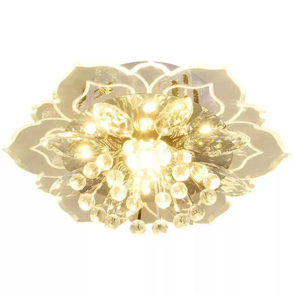 LED Crystal Ceiling Light Modern Flower Shape Ceiling Lamp Hallway Living Room Lamp Bedroom Kitchen Corridors Aisle Light