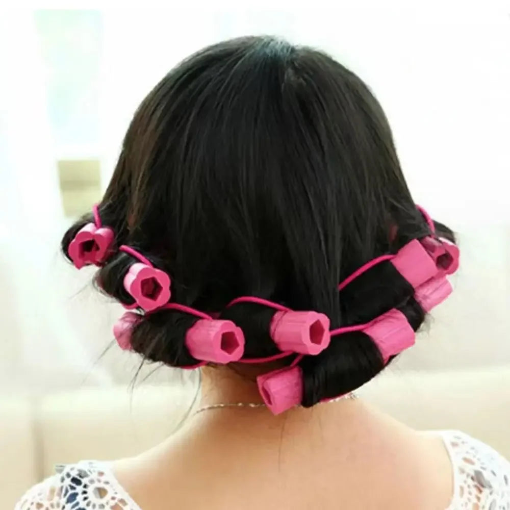 6Pcs Self-adhesive Hair Curler DIY Wavy Hair Rollers Soft Flower Shape Magic Foam Sponge Hair Curling Styling Barber Accessories