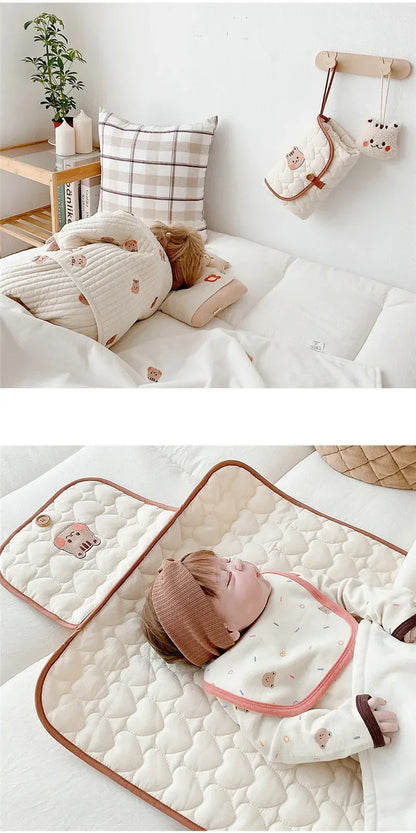 Baby Foldable Diaper Changer Baby Changing Mat Waterproof Changing Pad Portable Diaper Bag Newborn Bedding Supplies Storage Bags