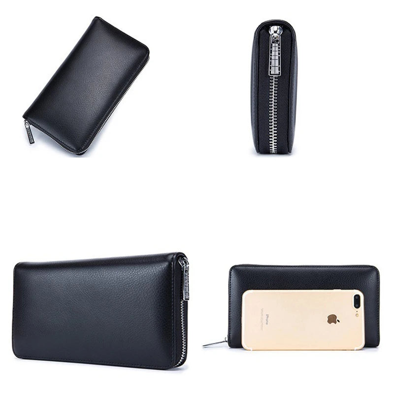 Women RFID Blocking Wallet Genuine Leather Anti Theft 36 Card Holders Women Wallets With Phone Case Clutch Bags Coin Purse Girl