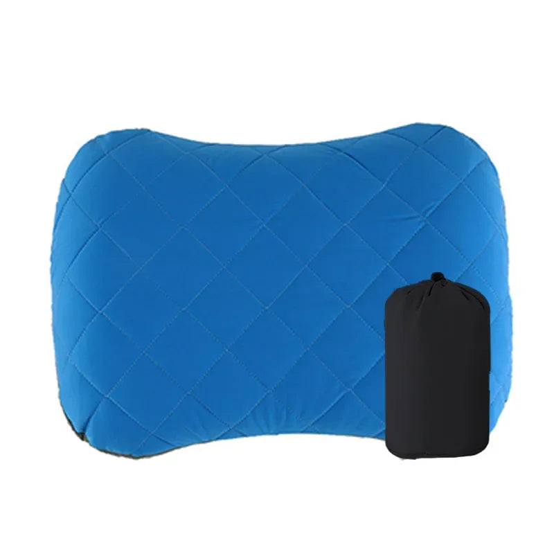 Ultralight Inflatable Camping Travel Pillow with Soft Washable Cover -  Ergonomic Inflating Pillows for Neck & Lumbar Support