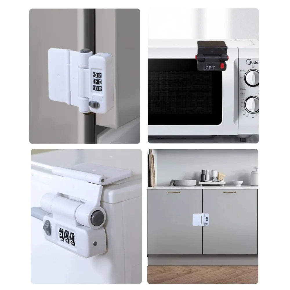 Baby Safety Drawer Lock password Anti-Pinching Hand Cabinet Drawer Locks Plastic White Safety Buckle for Kids Protection