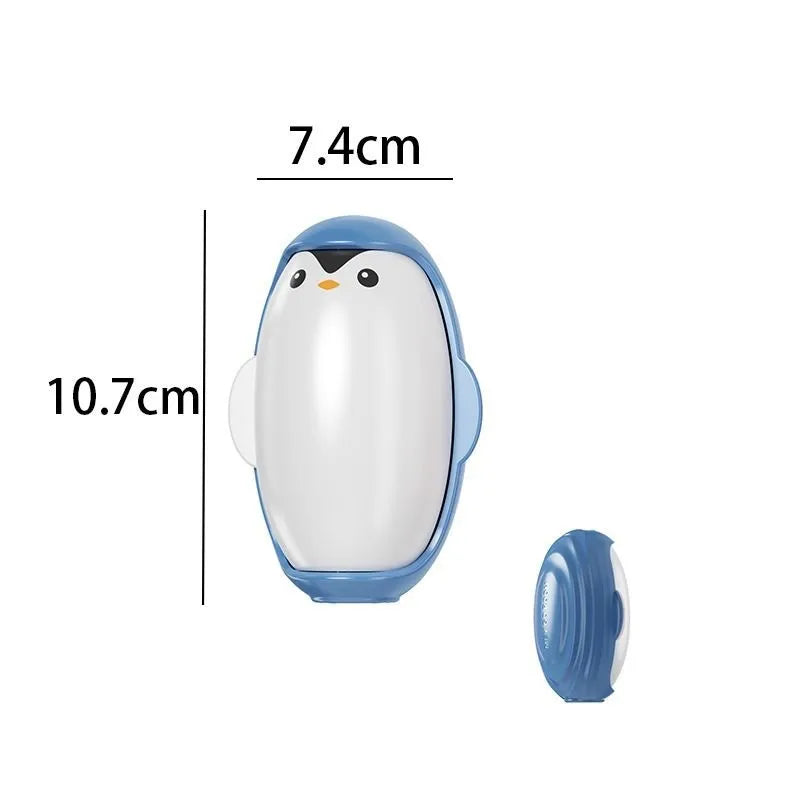 Washable Lint Remover Penguin Cute Portable Sticky Washable Reusable Clothes Dust Cleaning Hair Pet Sticky Roller Ball Traveling