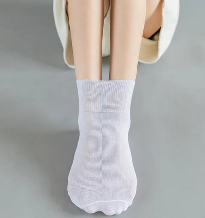 Women's 5 Pairs Quality Cotton Diabetic Middle Socks Comfortable Loose Mouth  Plus Size48,49,50 Older Men's Diabetic Socks Meias