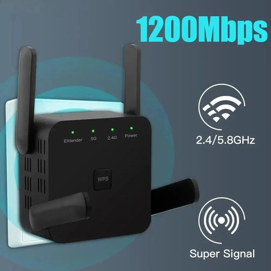 1200Mbps WiFi Repeater Extender Wireless Range Signal Amplifier 2.4GHz/5GHz Wi-Fi Repetidor Booster EU/US/UK Plug