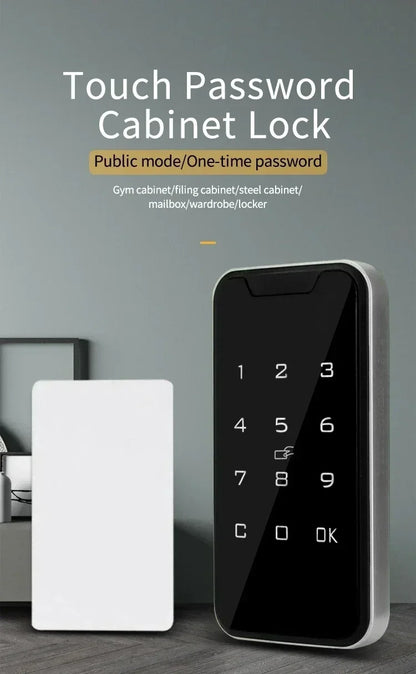 Home  Screen Cabinet Lock Digital Electronic Password Aluminum Sliding Door Security Bar Anti-theft Card Keypad Keyless Bolt