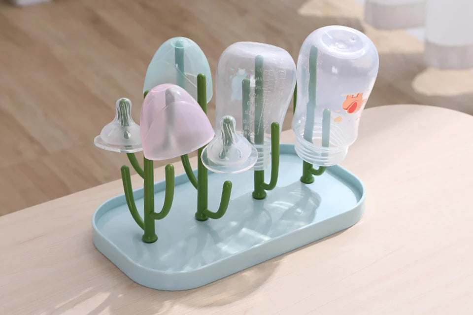 Baby Bottle Drying Racks Pink Beige Feeding Cup Holder Removable Storage Support Drain Rack Bottle Cleaning Drying Machine