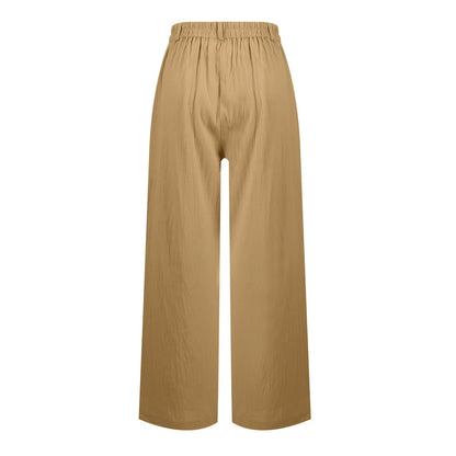 Womens Casual Wide Leg Pants High Waisted Button Down Straight Long Trousers Palazzo Pants Elegant Woman Flared Pants Youthful