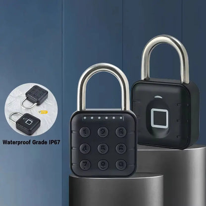 Cabinet Keyless Fingerprint Lock Waterproof Intelligent Safety Smart Padlock Anti-theft Zinc Alloy Electronic Door Lock Home