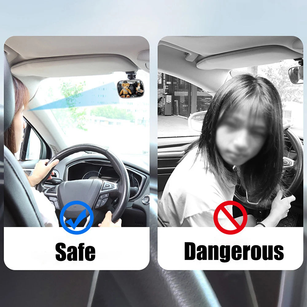 Car Interior Baby Safety Mirror With Clip Rear View Mirrors Makeup Mirror Seat Back Clamp Auto Ornament Automotive Accessories