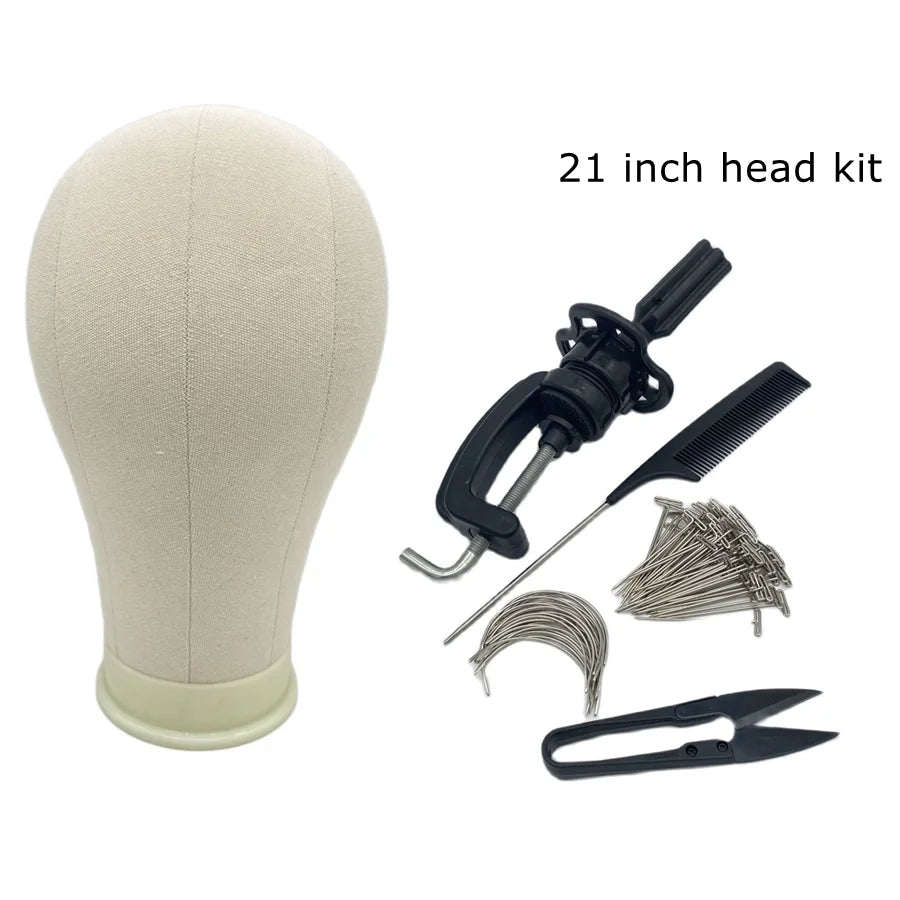 Canvas Block Head Training Mannequin wig Head Display Styling Mannequin Manikin Head Wig Stand wig head Stand